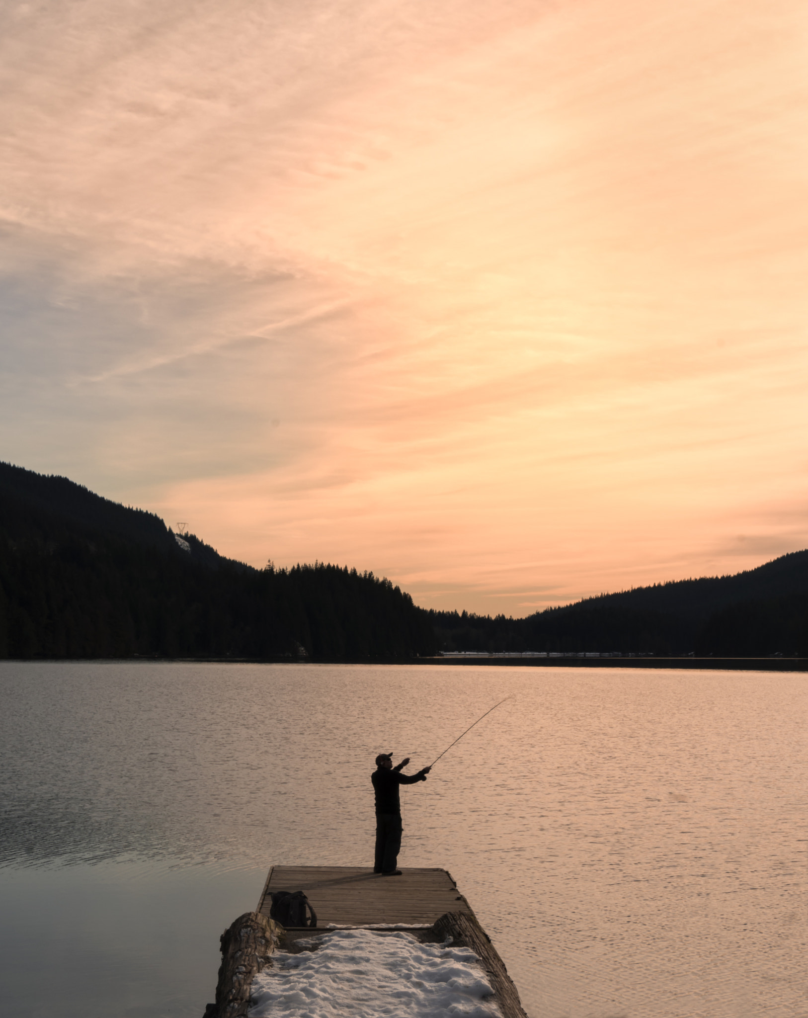 Pentax K-50 sample photo. Fisherman at dusk photography