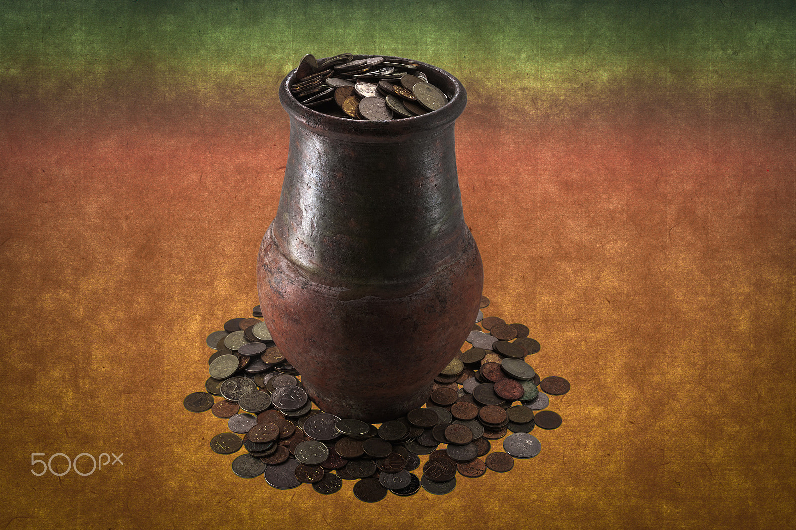 Canon EF 28-135mm F3.5-5.6 IS USM sample photo. Clay vessel with coins photography
