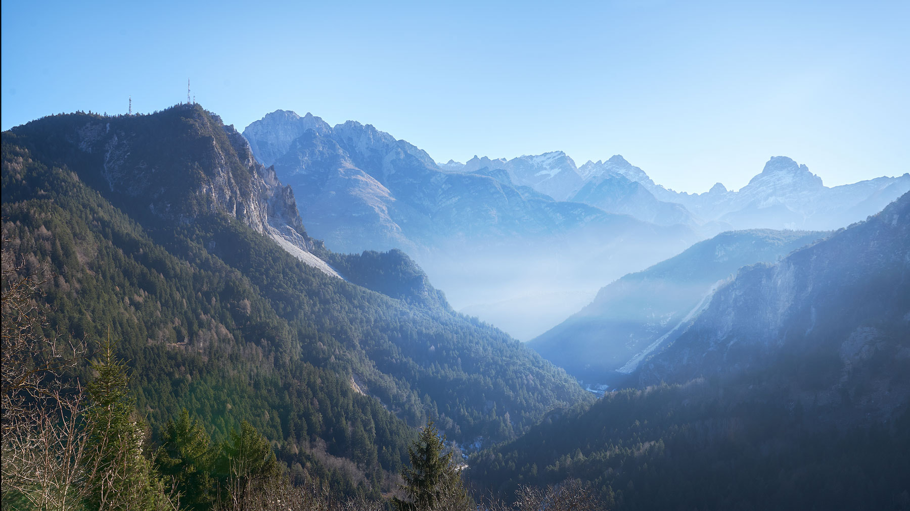 Nikon AF-S Nikkor 24-70mm F2.8G ED sample photo. Dolomites in morning fog photography