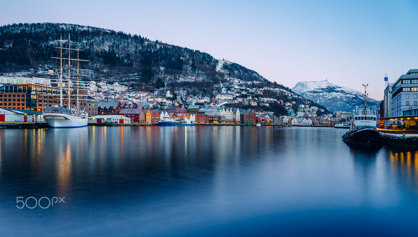 Sony a7 sample photo. Bergen harbour at winter! photography