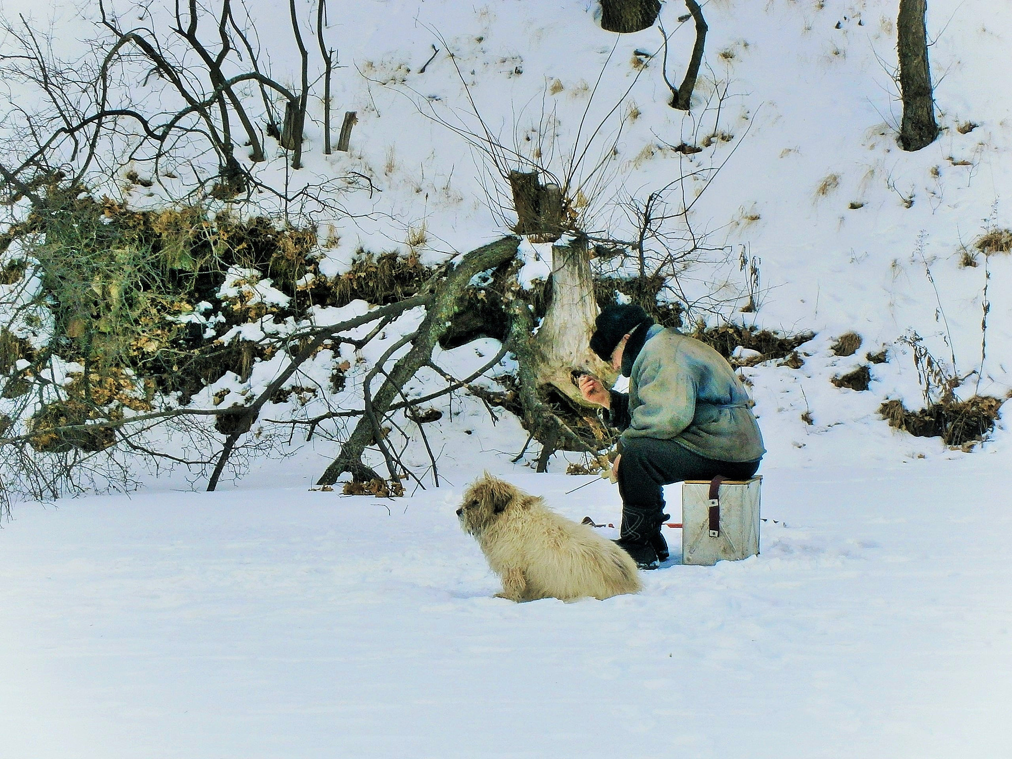 Olympus VG120,D705 sample photo. Зимняя рыбалка / snow and ice photography
