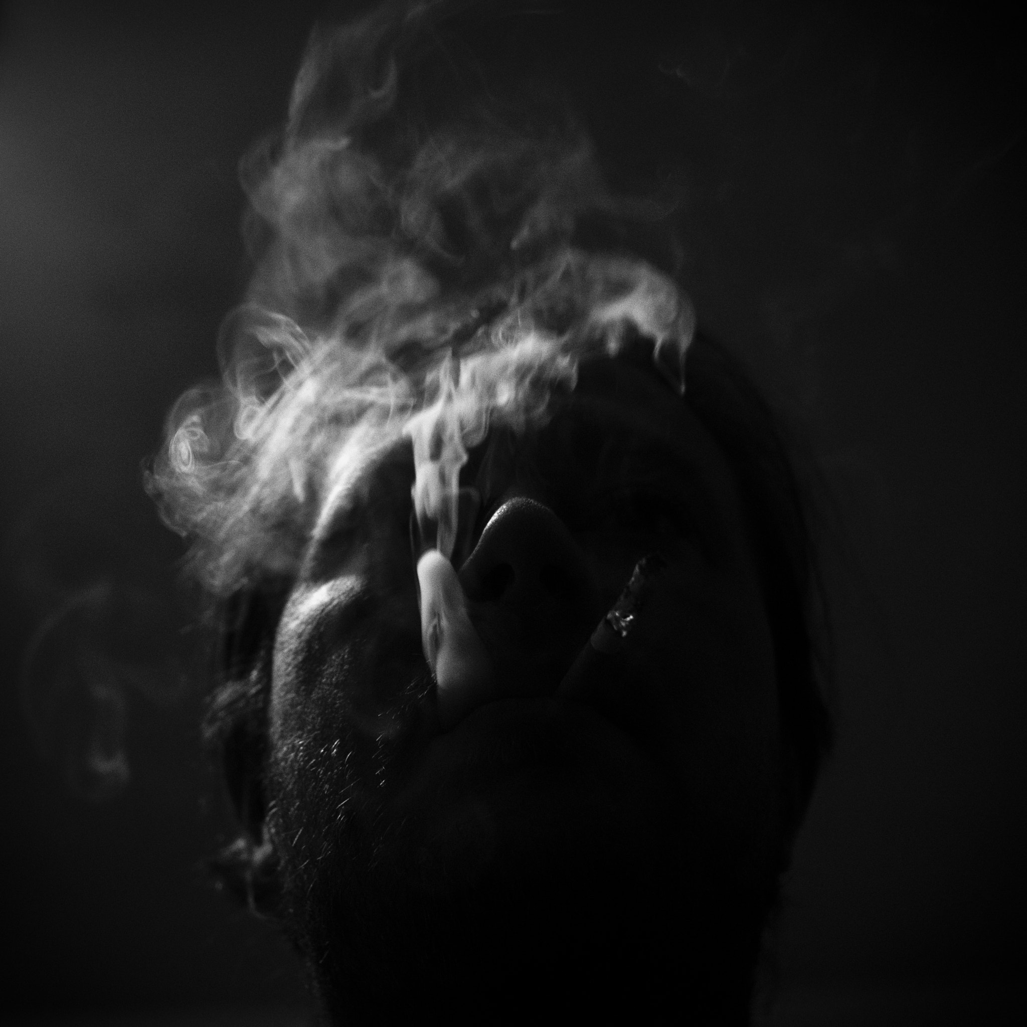Pentax K-5 + Sigma sample photo. Self portrait while smoking photography