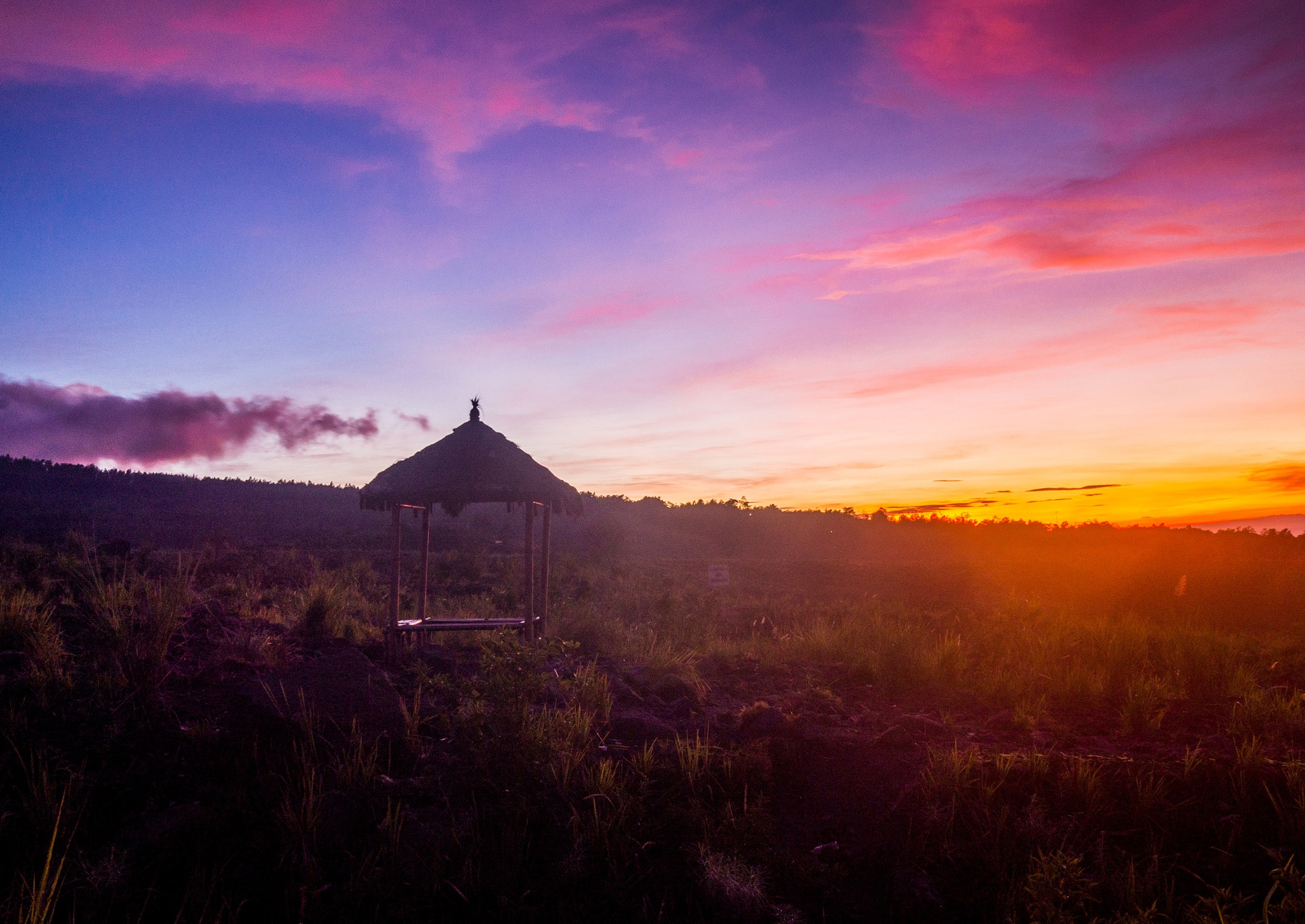 Olympus OM-D E-M10 + Olympus M.Zuiko Digital 17mm F1.8 sample photo. Sunrise at the top of mount merapi photography