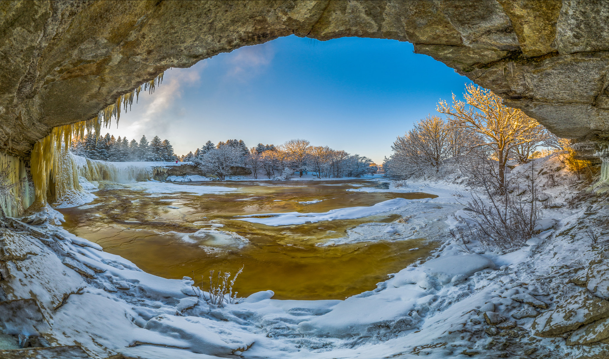 Pentax K-50 sample photo. Frozen waterfall photography