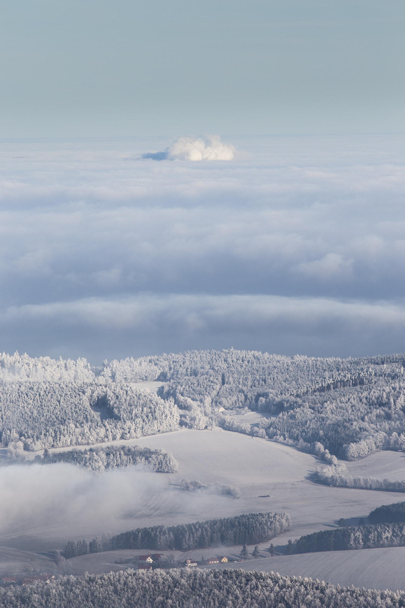 Canon EOS 6D + Canon EF 300mm F4L IS USM sample photo. Nuclear power plant hiden in inversion photography