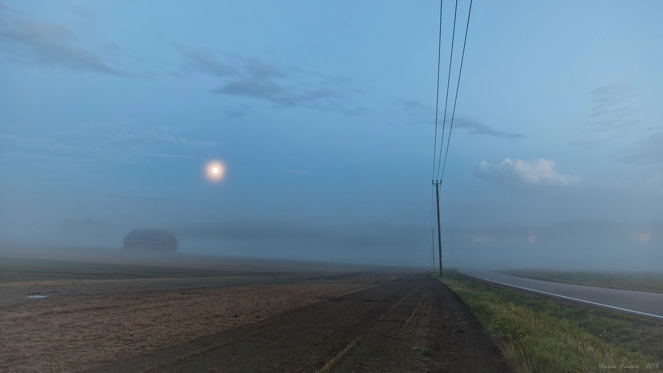 Canon EOS-1D Mark III sample photo. Surreal scene #001 (moon barn field electric line) photography