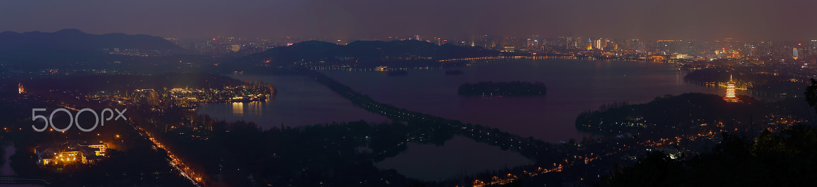 Canon EF 70-200mm F4L IS USM sample photo. 西湖全景图2 photography