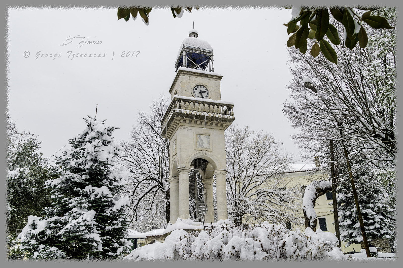 Nikon D3200 sample photo. Snowy clock of ioannina, epirus, greece photography