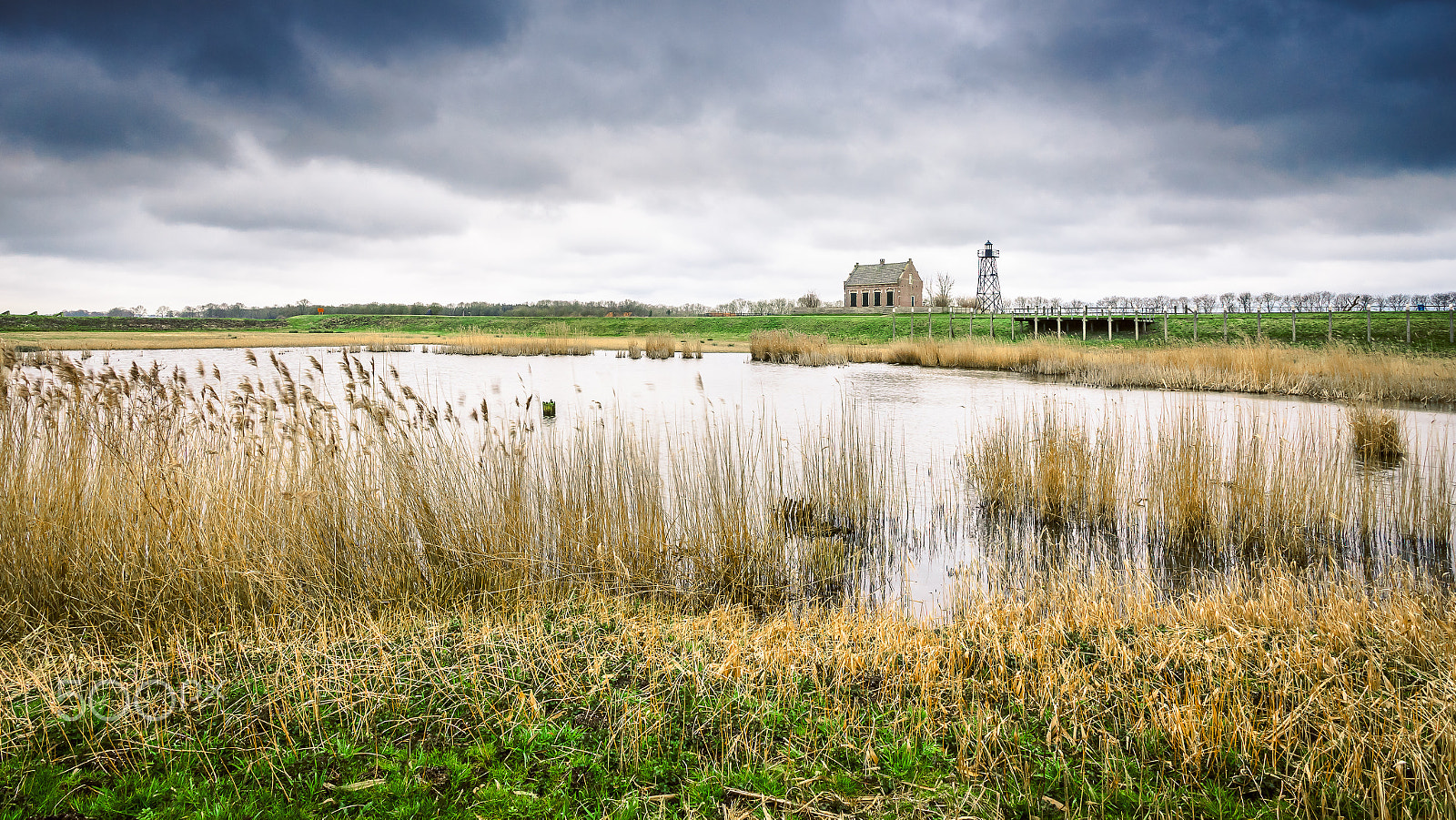 Sony Alpha DSLR-A900 sample photo. Storm clouds over the old port of schokland, netherlands photography