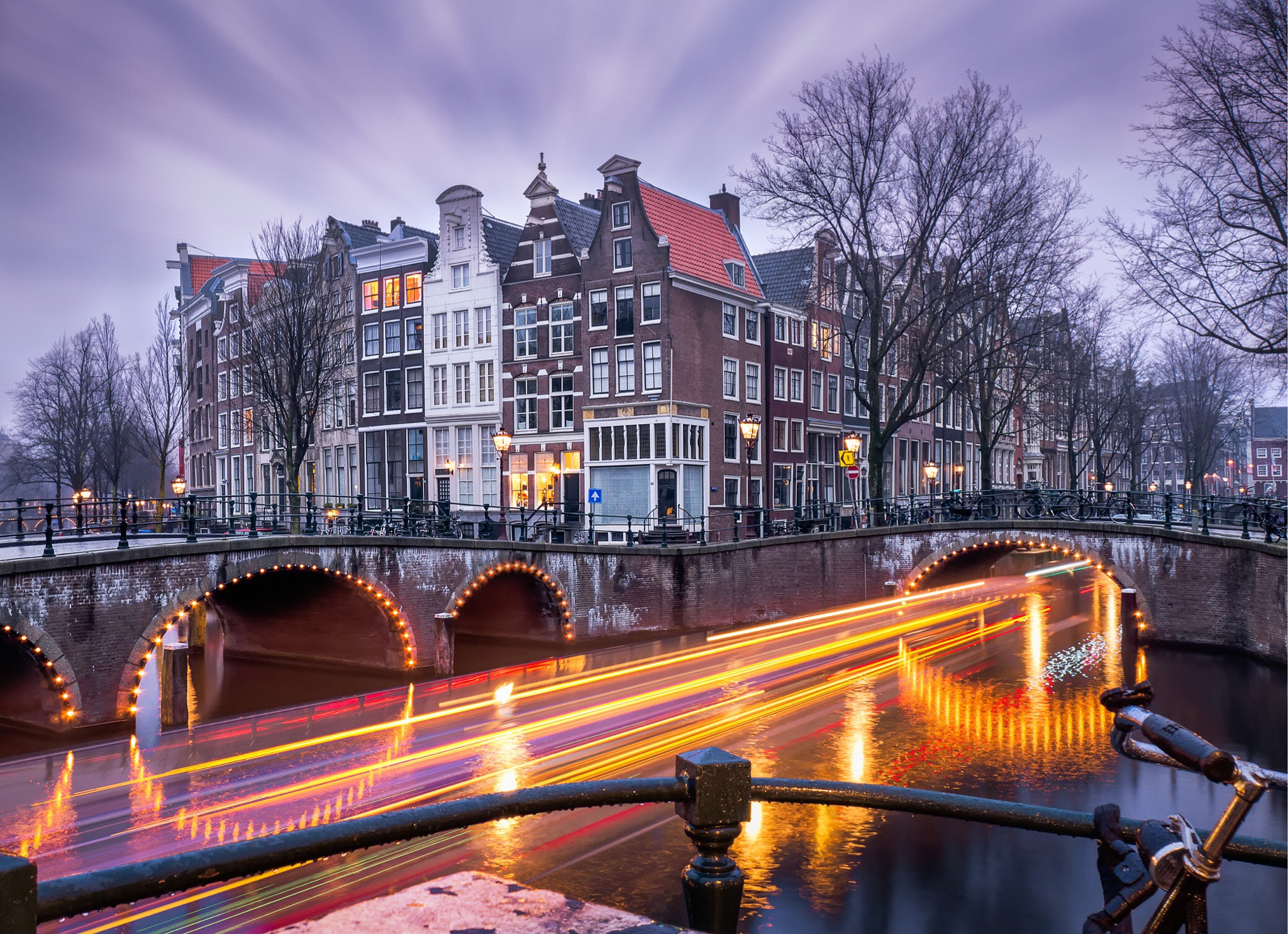Panasonic Lumix DMC-GX7 sample photo. Time to lit up amsterdam canal, this got to be the most photograph bridge in amsterdam. photography