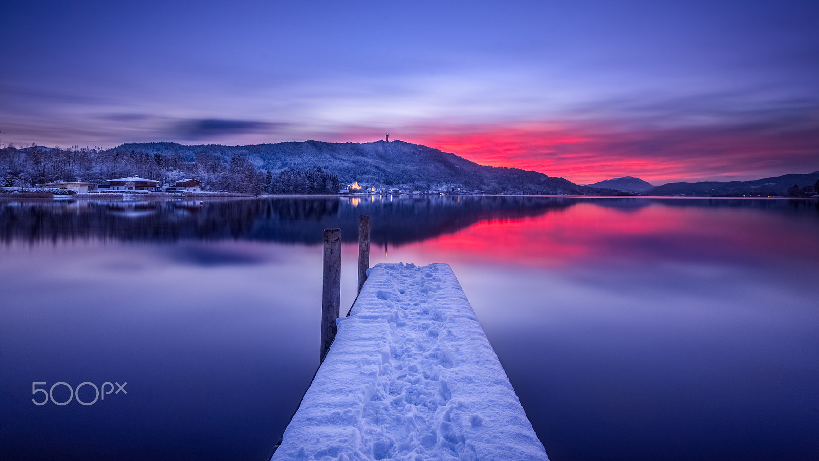 Nikon AF-S Nikkor 17-35mm F2.8D ED-IF sample photo. Sunset- lake wörthersee (austria) photography