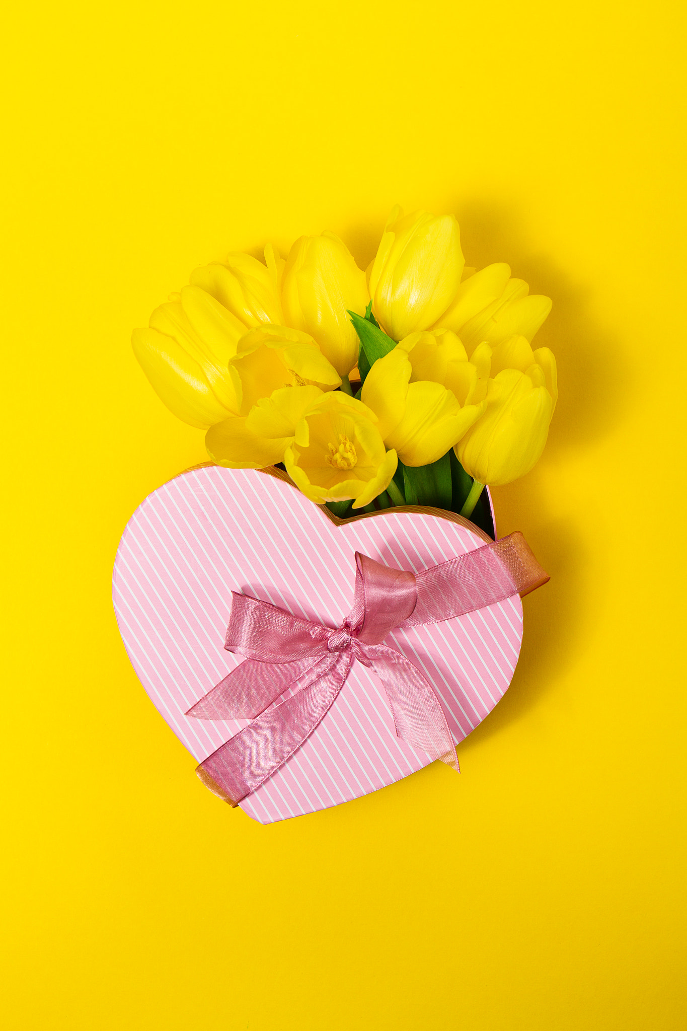 Canon EOS 7D sample photo. Beautiful elegant present gift in heart shape with fresh yellow photography
