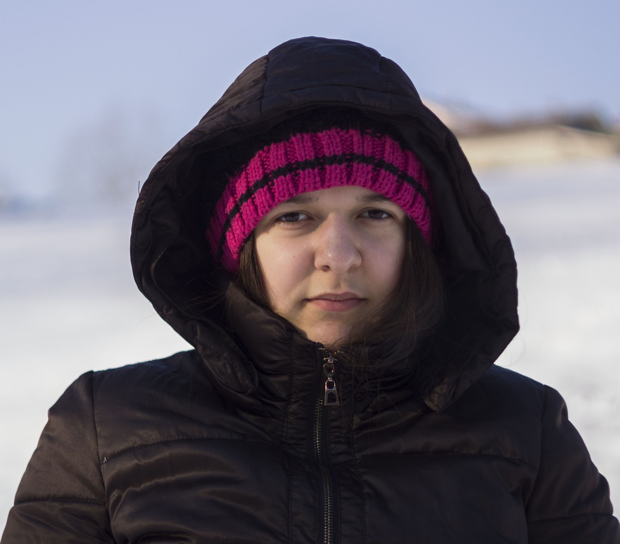Canon EF 35-80mm f/4-5.6 sample photo. Sister in snow photography