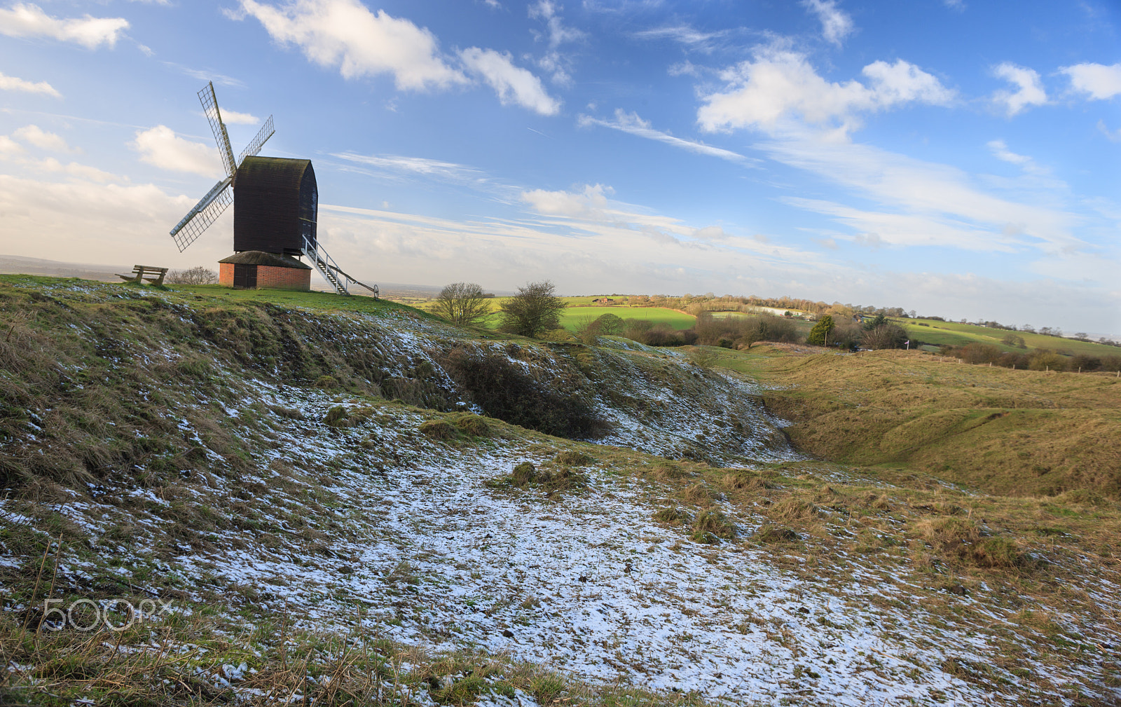 Canon EOS-1Ds Mark III + Canon EF 20mm F2.8 USM sample photo. Brill windmill in the snow photography
