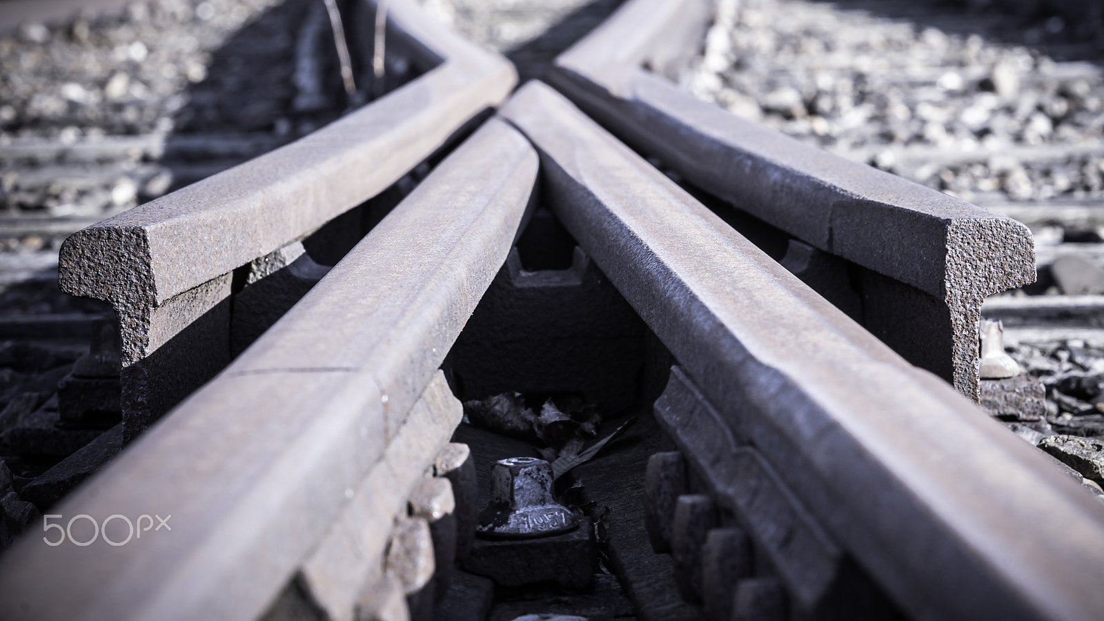 Sony Alpha DSLR-A900 sample photo. Detail from a old railway swith track photography