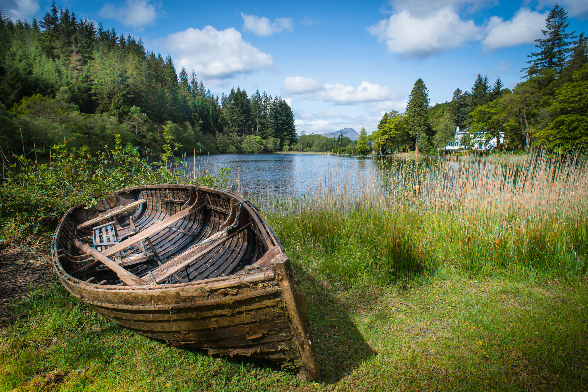 Nikon D800E + Nikon AF Nikkor 20mm F2.8D sample photo. Boat on the bank photography