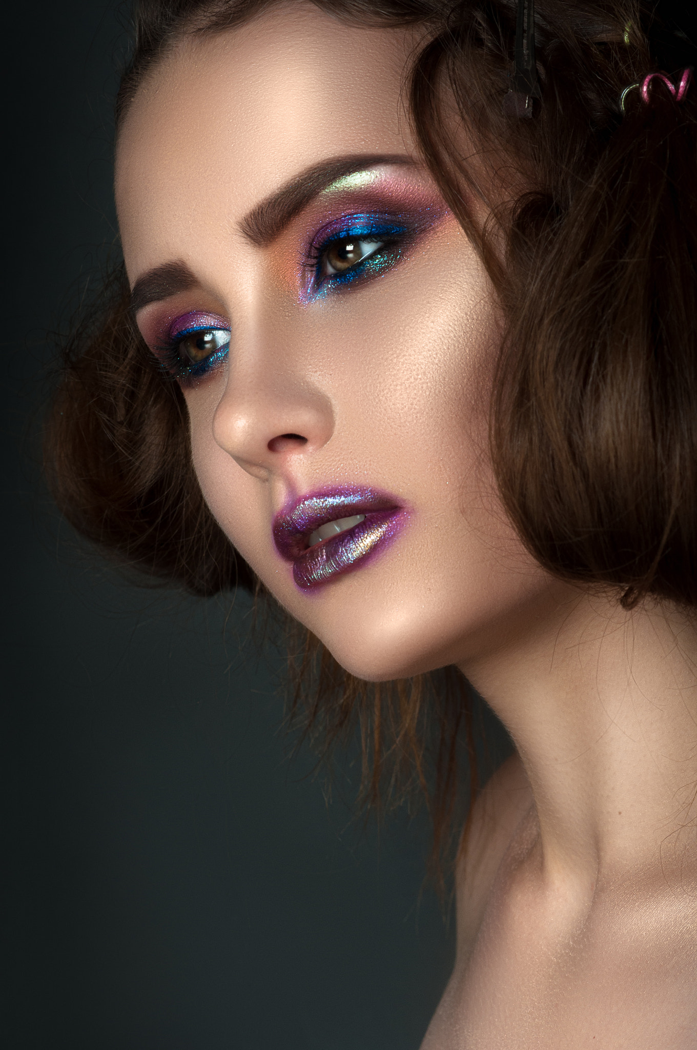 Nikon D90 + Nikon AF Nikkor 85mm F1.8D sample photo. Цветной макияж photography