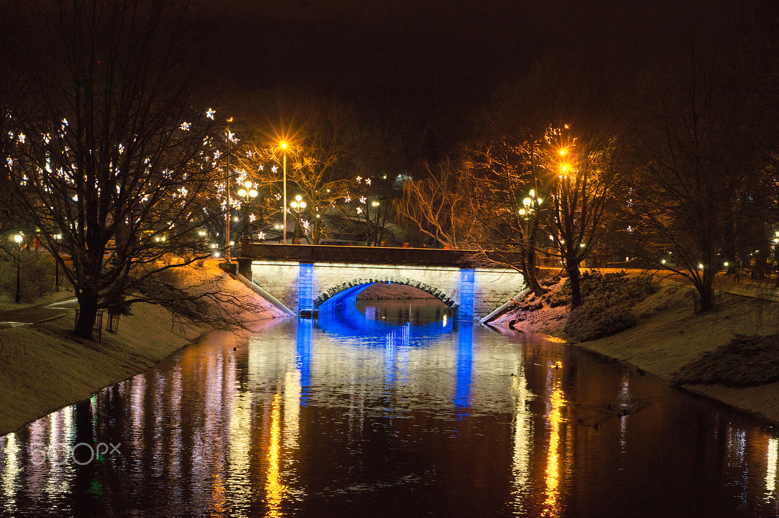 Sony Alpha DSLR-A580 + Minolta AF 50mm F1.7 New sample photo. City park of riga at night photography