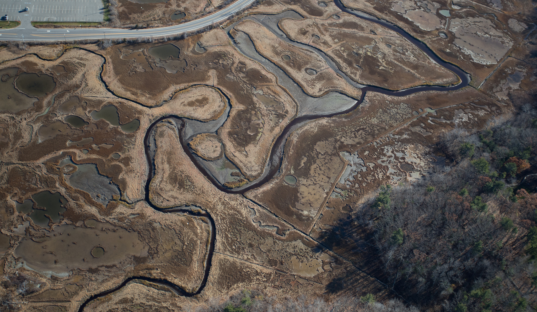 Canon EF 17-40mm F4L USM sample photo. Marsh from above photography