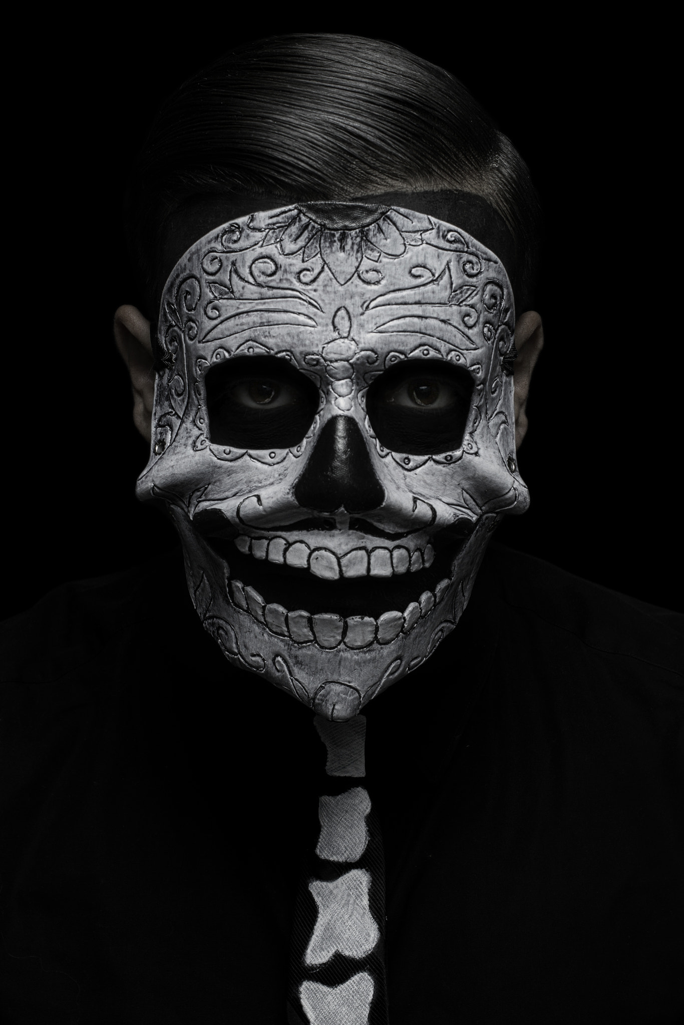 Canon EOS 7D + Canon EF 35mm F2 sample photo. Leather skull mask portrait photography