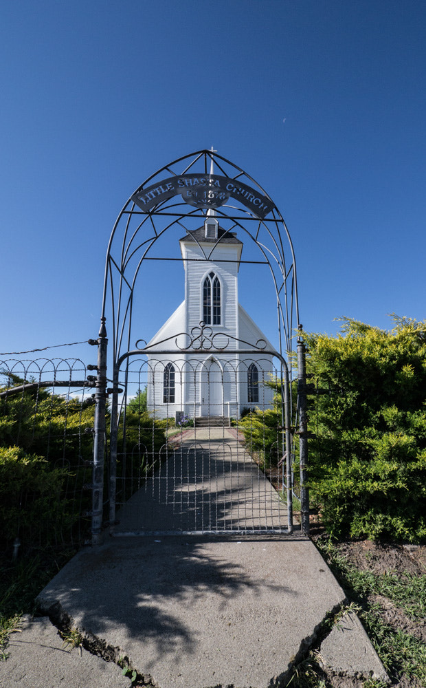 Panasonic Lumix DMC-GX1 + Panasonic Lumix G Vario 7-14mm F4 ASPH sample photo. Little church (shasta ca us) photography