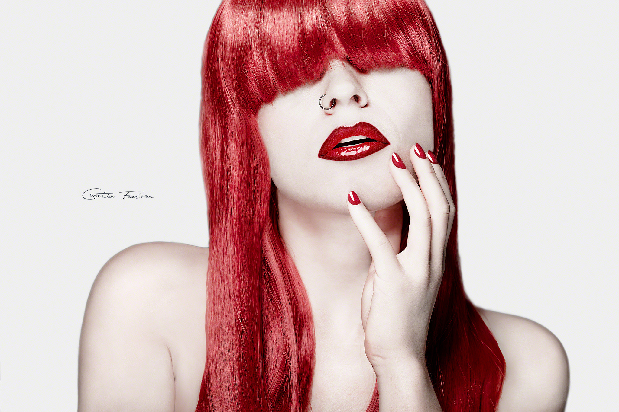 Canon EF 100mm F2.8L Macro IS USM sample photo. Red wig photography