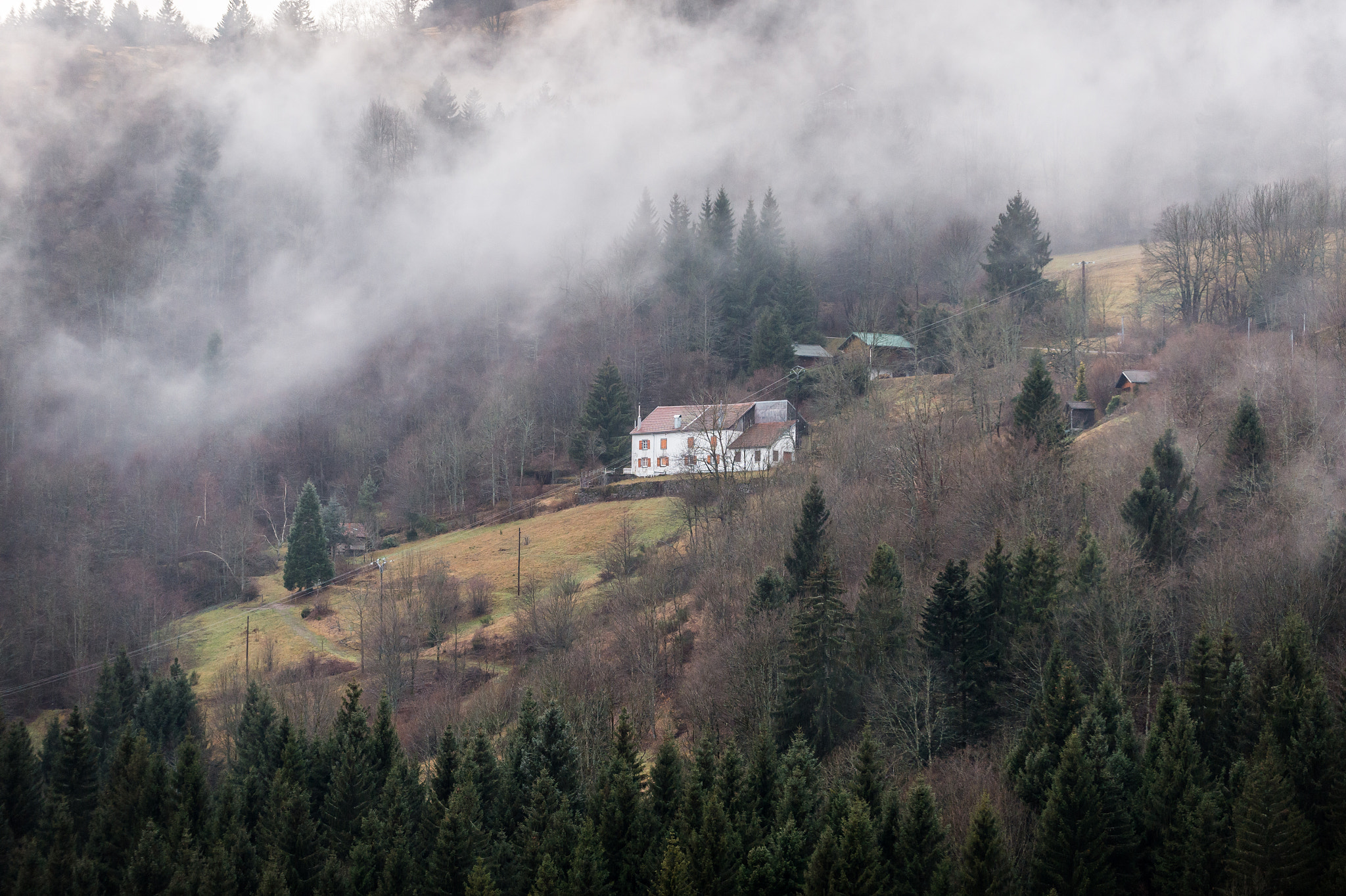Nikon D4 sample photo. House in the mist photography