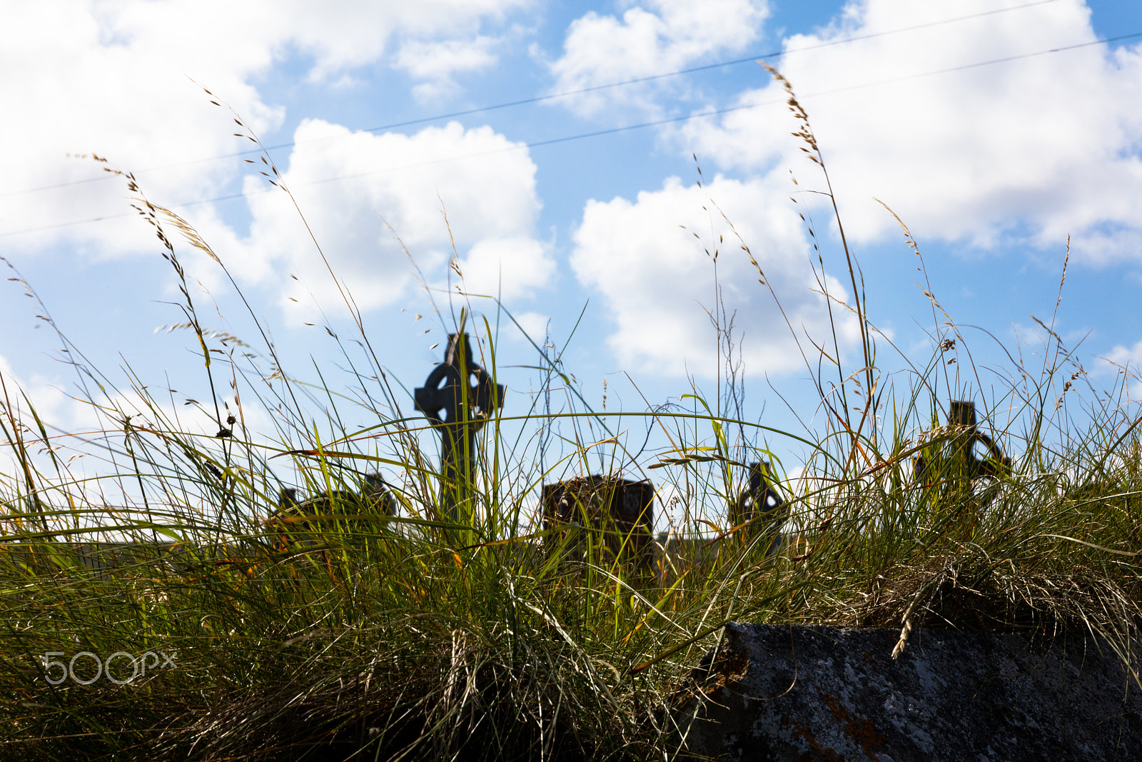 Sigma 24-70mm F2.8 EX DG Macro sample photo. Celtic crosses in cemetery photography