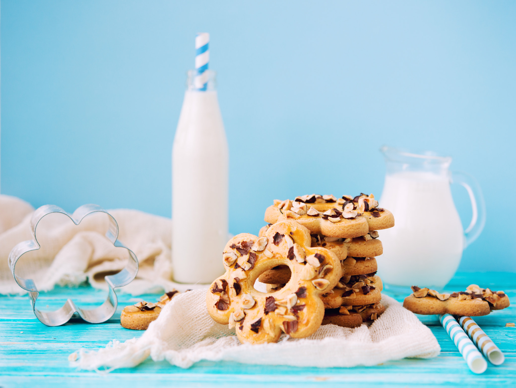 Nikon D800 + Nikon AF-S Micro-Nikkor 60mm F2.8G ED sample photo. Homemade cookies with milk photography