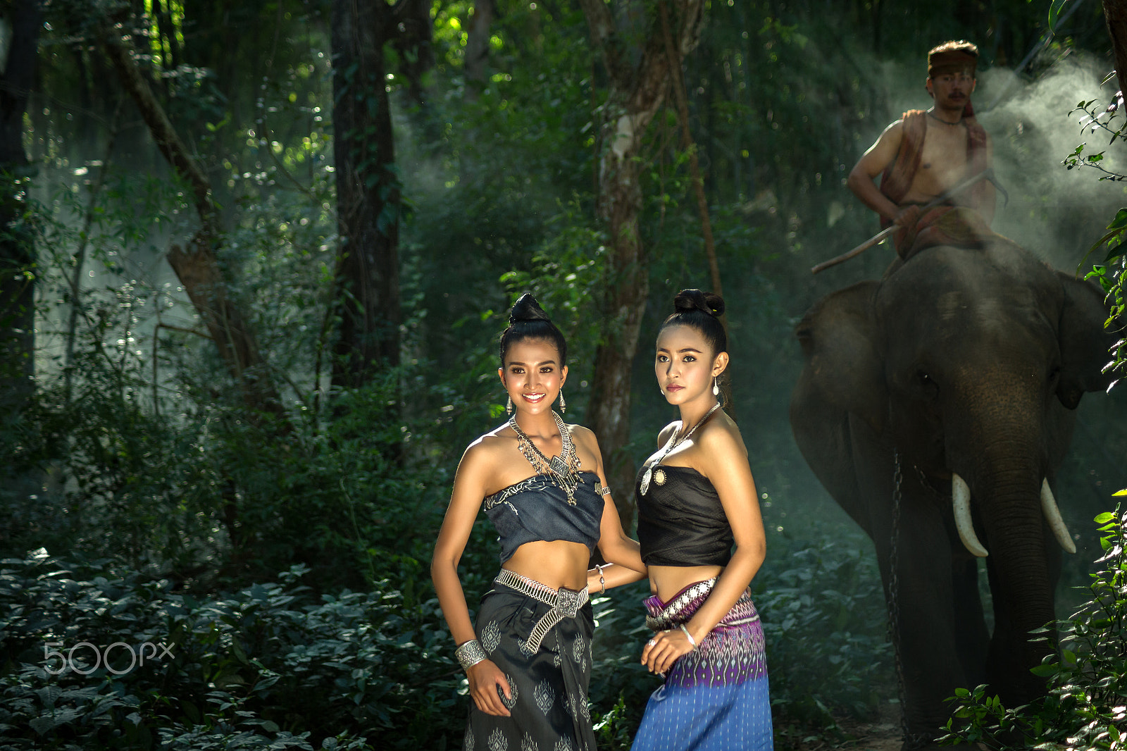 Canon EOS 6D + Tamron AF 70-300mm F4-5.6 Di LD Macro sample photo. Thai fashion elephant portrait photography