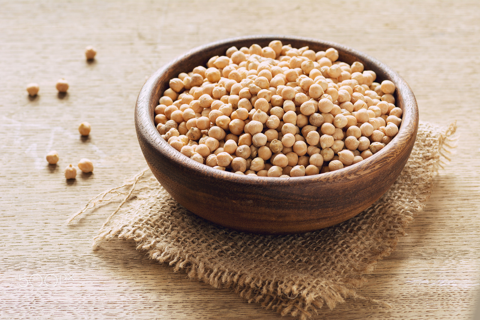 Tokina AT-X Pro 100mm F2.8 Macro sample photo. Chickpeas in wooden bowl photography