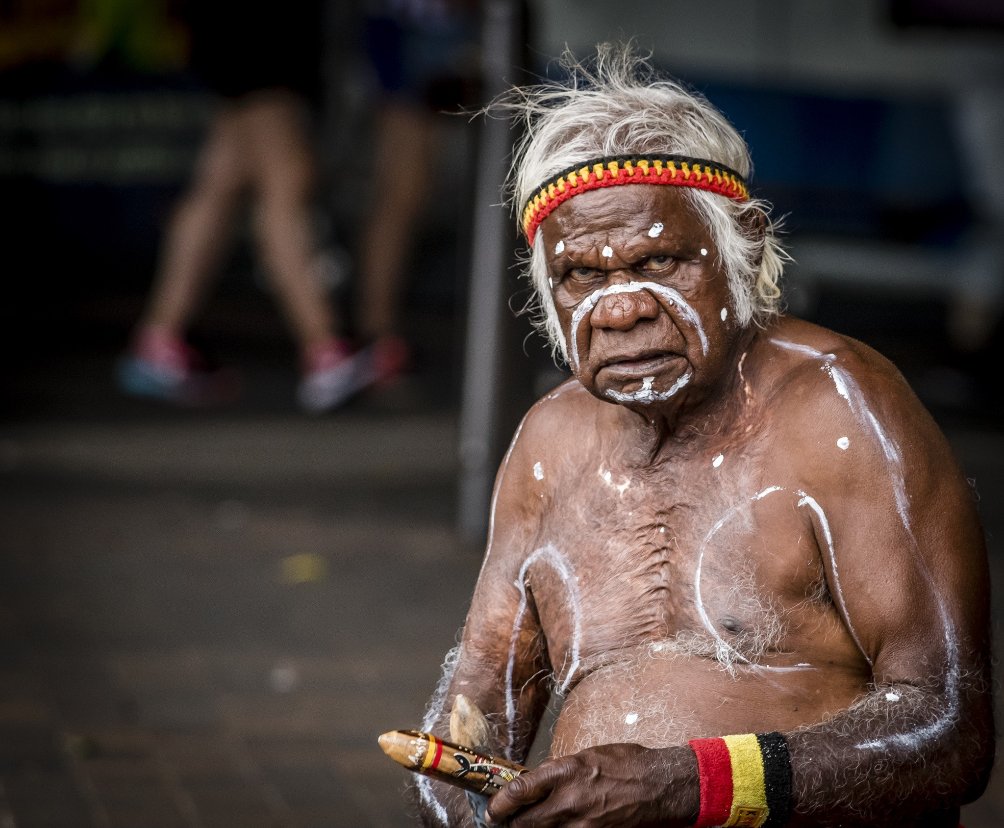 Nikon D810 sample photo. Aboriginal street performer in sydney photography