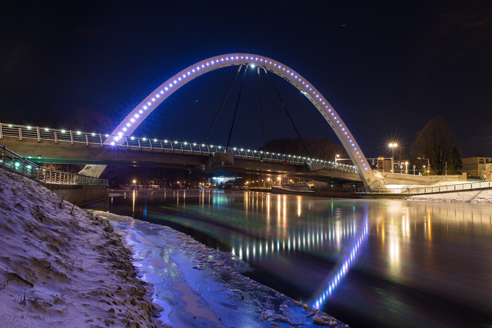 Pentax K-1 + Sigma sample photo. Bridge in the night photography