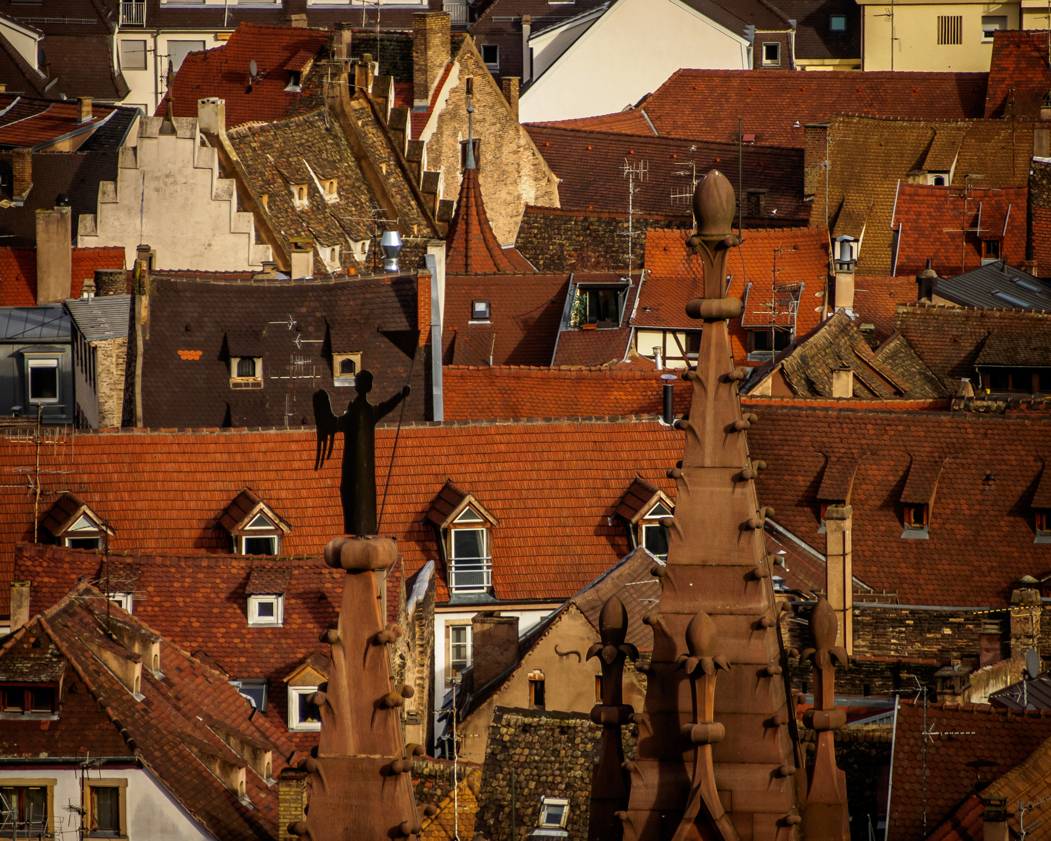 Olympus M.Zuiko Digital ED 40-150mm F4-5.6 sample photo. Strasbourg rooftops photography