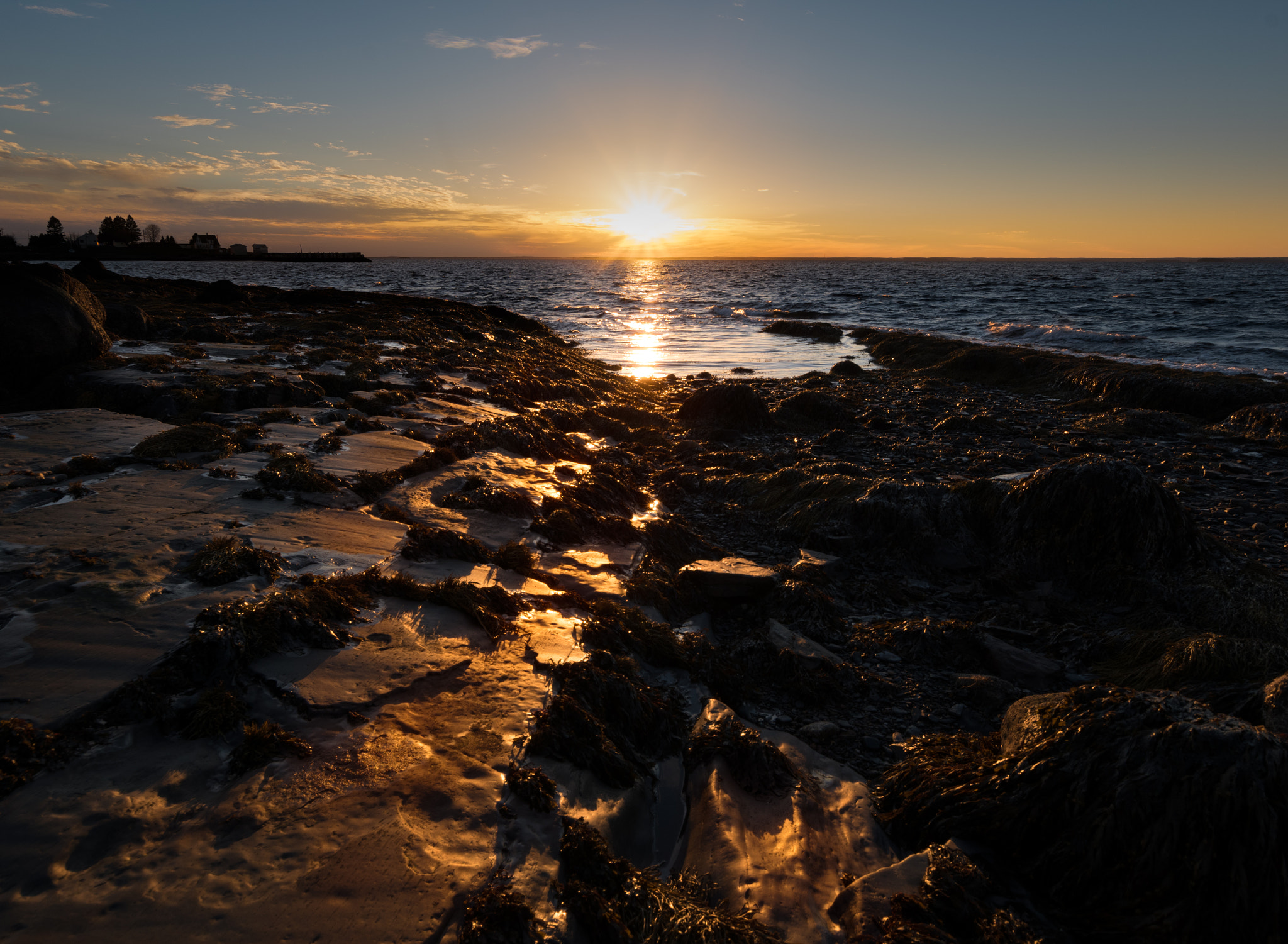 Nikon D5500 sample photo. Rocky sunset in blandford, ns photography