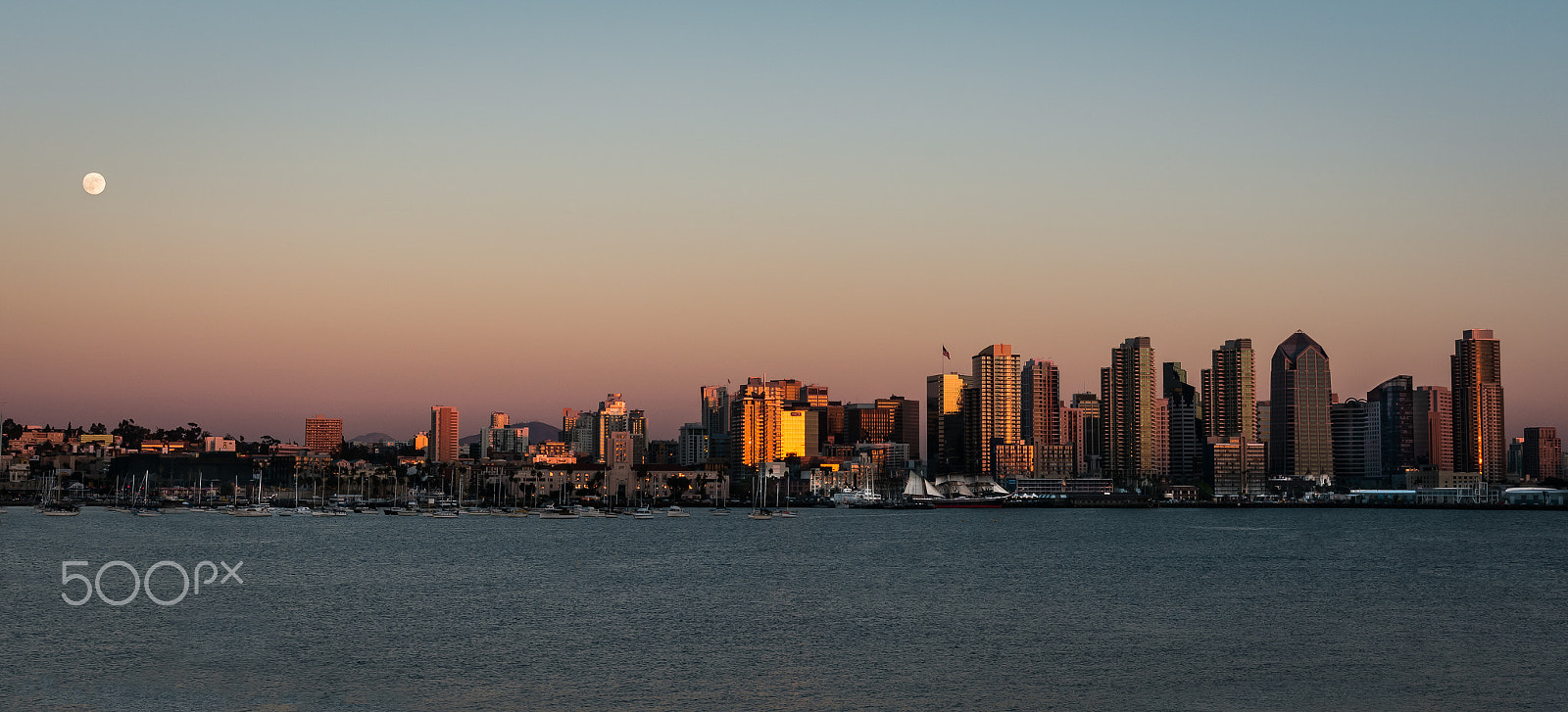 Nikon D7100 + Tamron AF 28-75mm F2.8 XR Di LD Aspherical (IF) sample photo. Moon over san diego. photography
