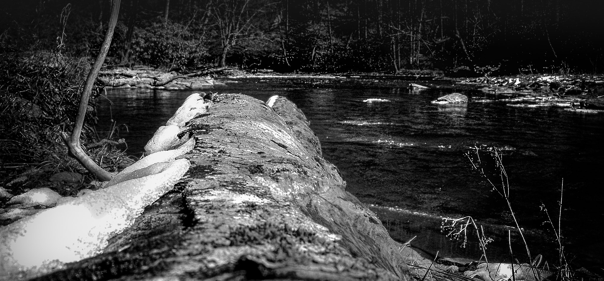 Olympus X-3,C-60Z sample photo. Snow, ice and water - simpson's creek photography