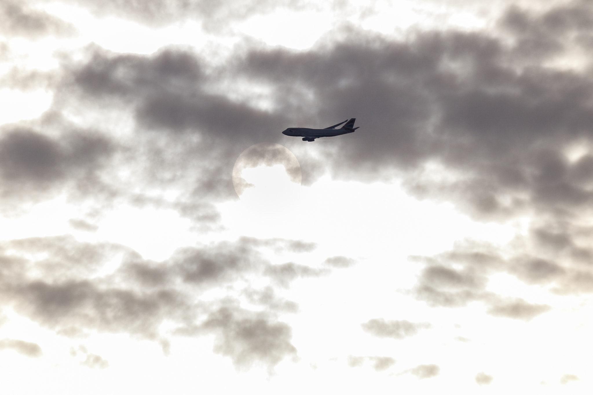 Canon EF 200mm F2.8L II USM sample photo. Jumbo jet silhouette photography