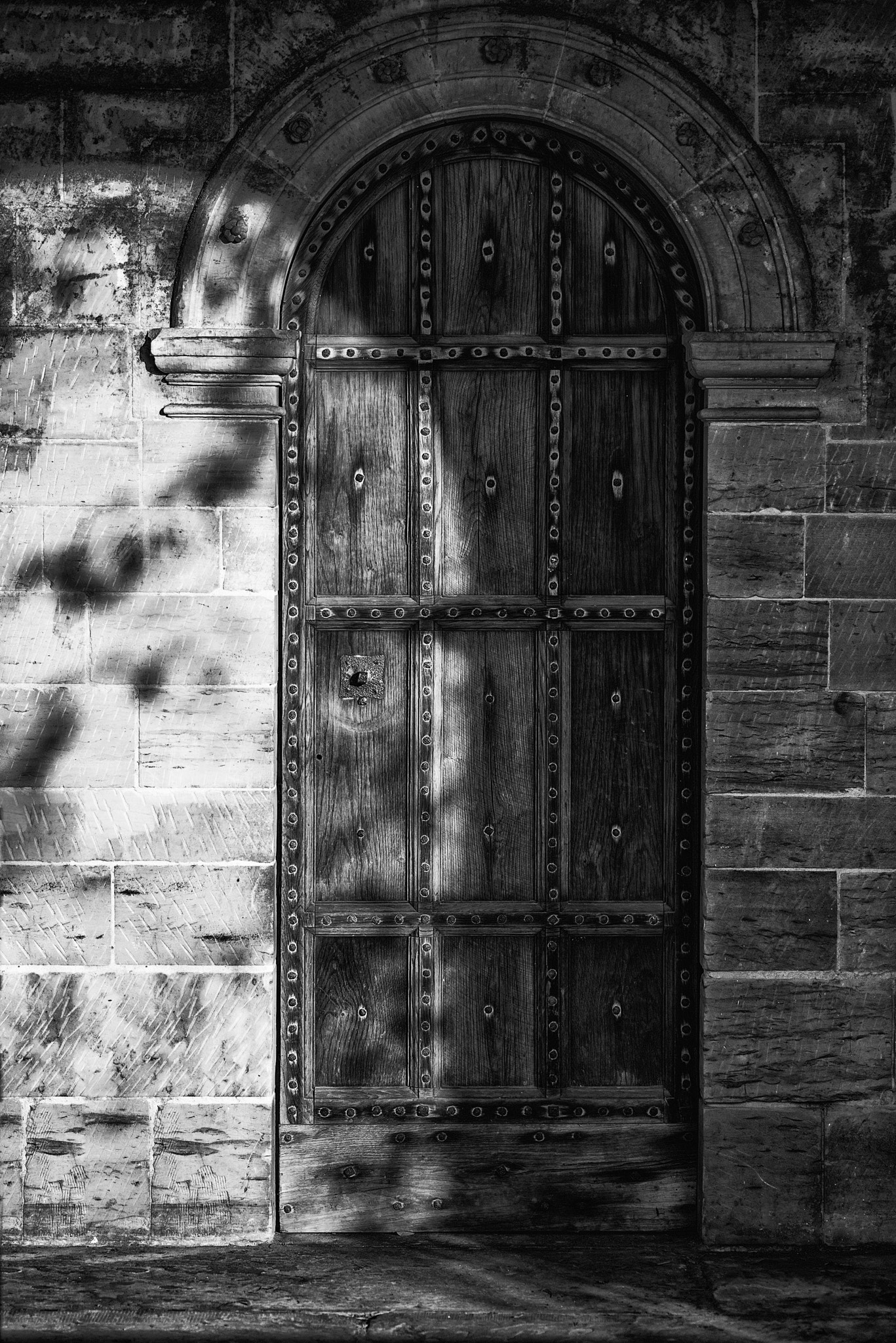 Nikon D800 + Sigma 105mm F2.8 EX DG Macro sample photo. Black and white detail image of regency period design door into photography