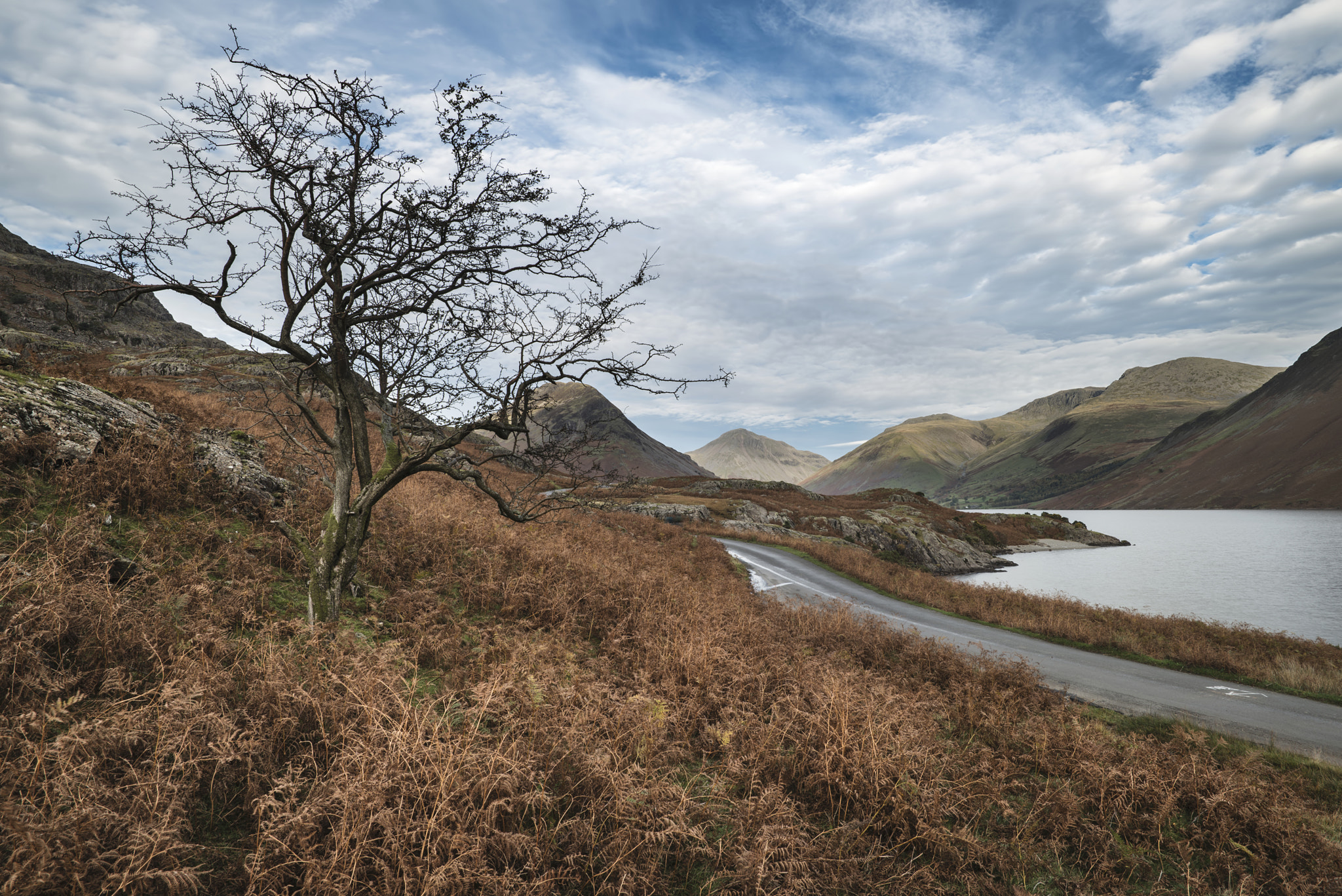 Nikon D800 sample photo. Beautiful sunset landscape image of wast water and mountains in photography