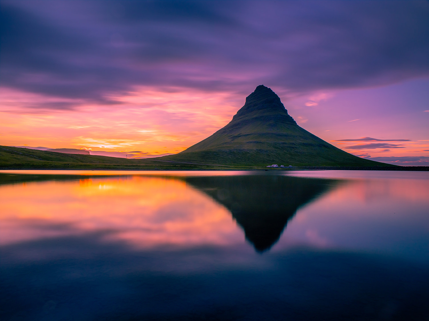 Phase One IQ260 sample photo. Reflection of mount kirkjufell, iceland. photography