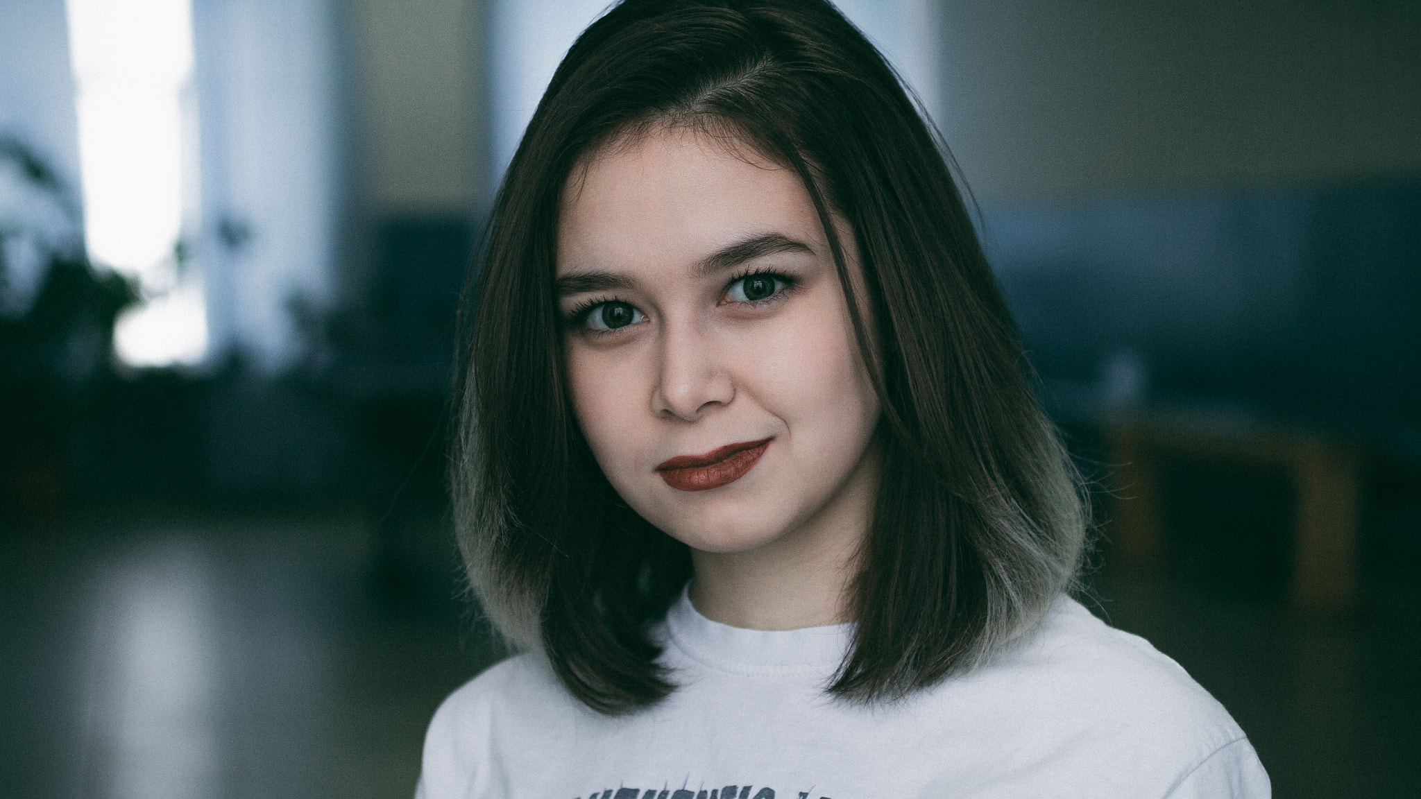 Canon EF 50mm F2.5 Macro sample photo. Portrait of beautiful girl close-up. photography