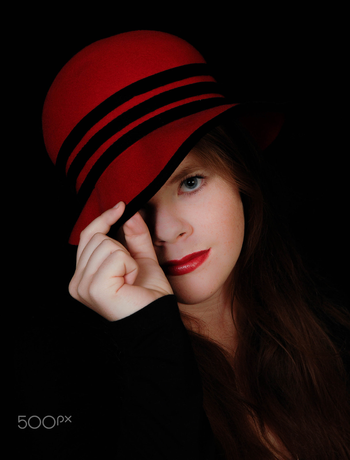 Nikon D200 sample photo. Girl with red hat photography