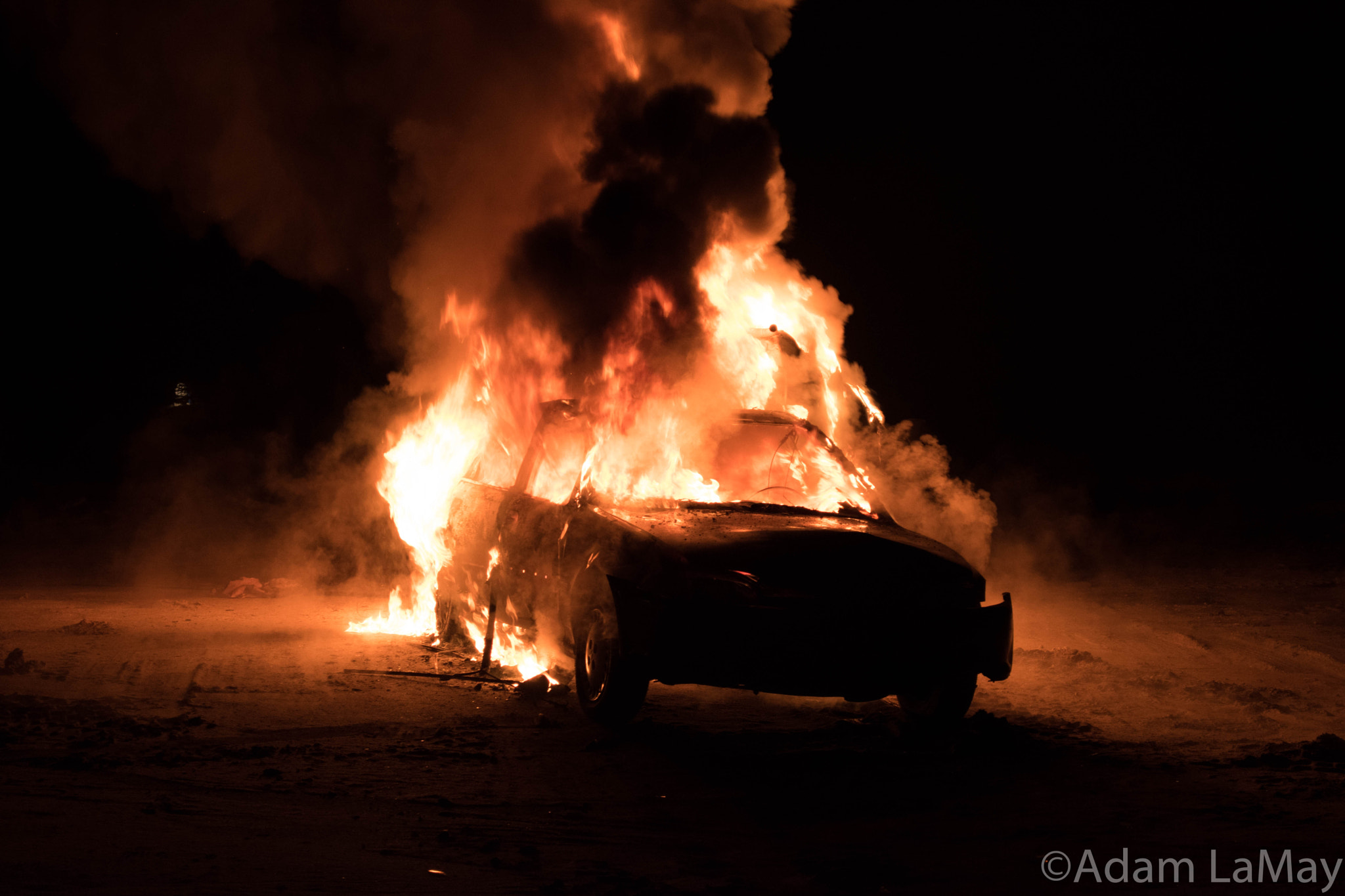 Nikon D5500 sample photo. Car fire photography