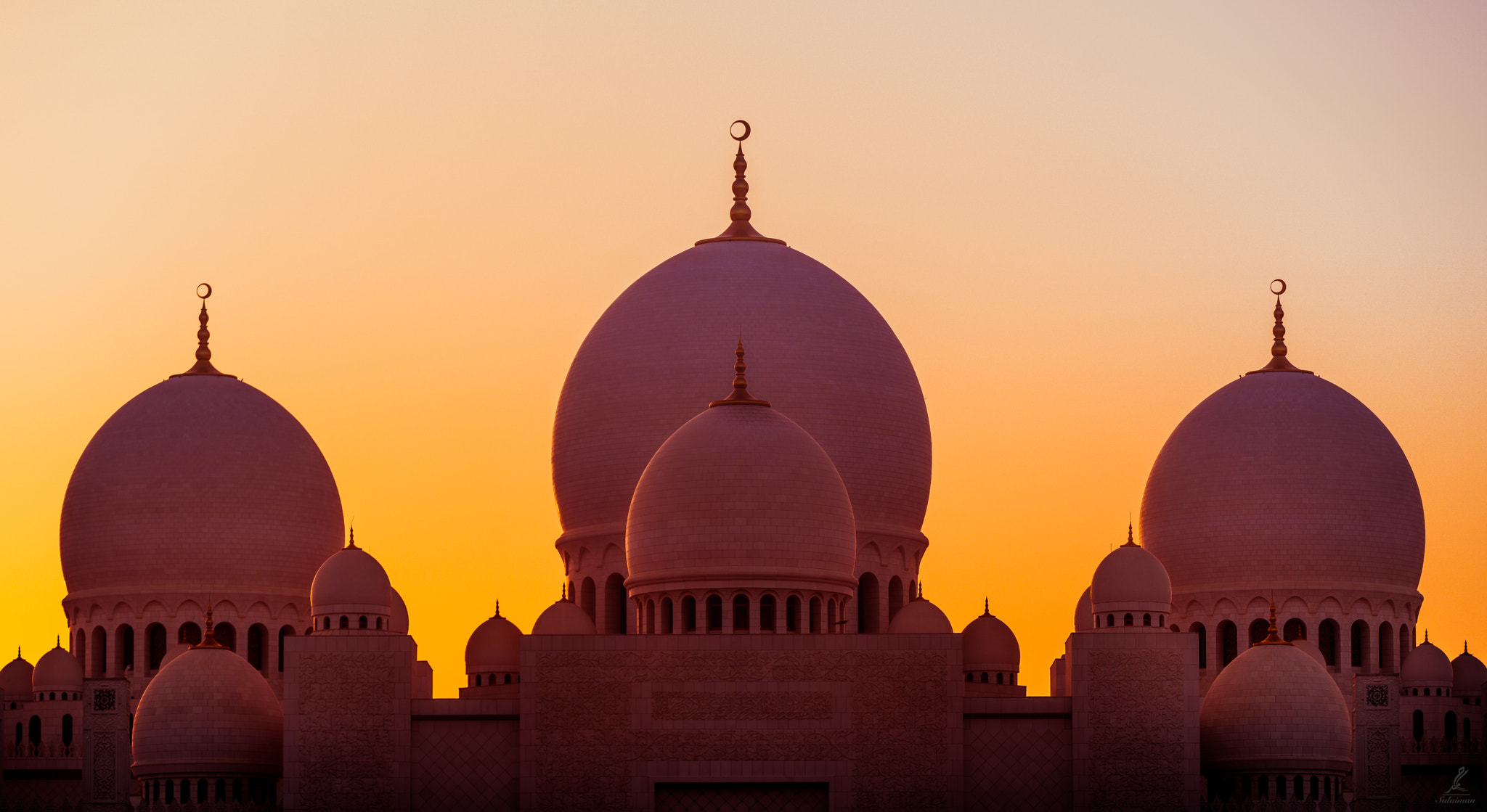Sony a7R II sample photo. Sheikh zayed grand mosque sunset  photography