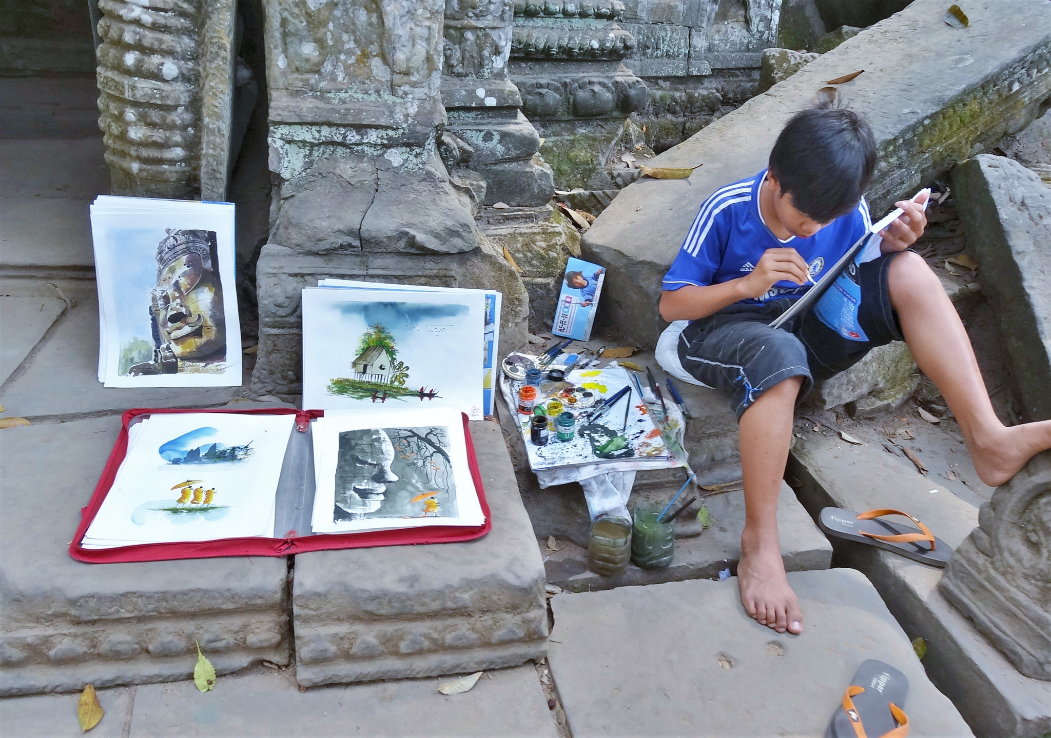 Sony Cyber-shot DSC-HX30V sample photo. Painting  in angkor wat photography