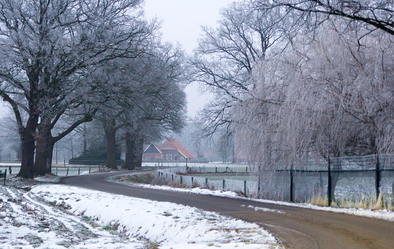 Canon EOS 60D + Tamron AF 28-75mm F2.8 XR Di LD Aspherical (IF) sample photo. Winding wintry countryroad photography