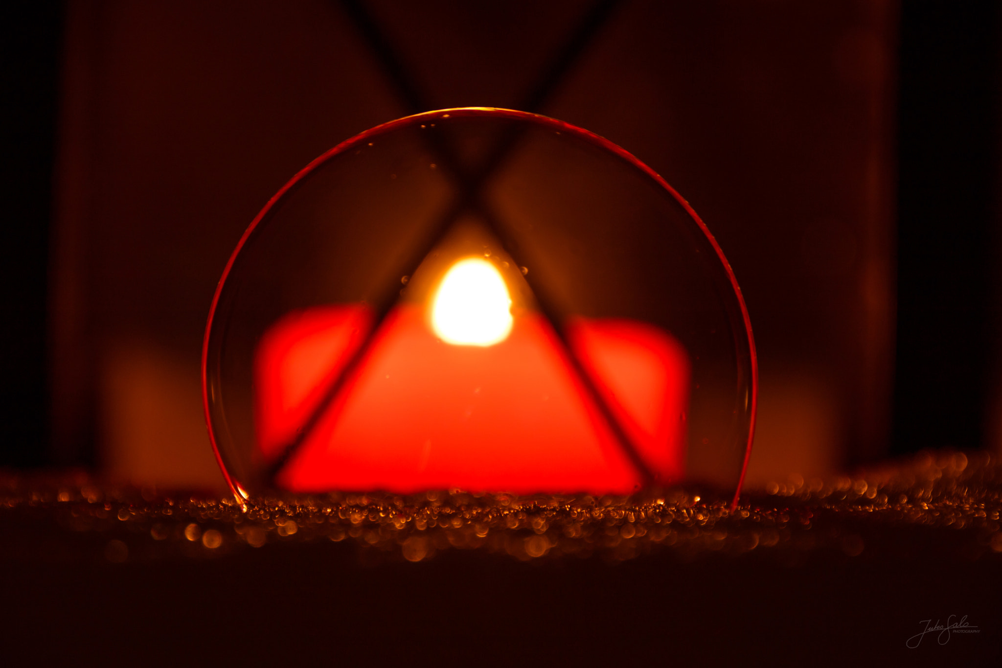 Canon EF 75-300mm F4.0-5.6 IS USM sample photo. Candlelight through soap bubble. photography