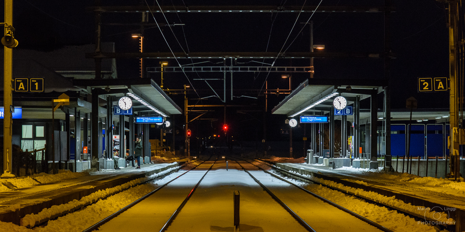 Nikon AF-S Nikkor 24-120mm F4G ED VR sample photo. Railway scene with snow photography