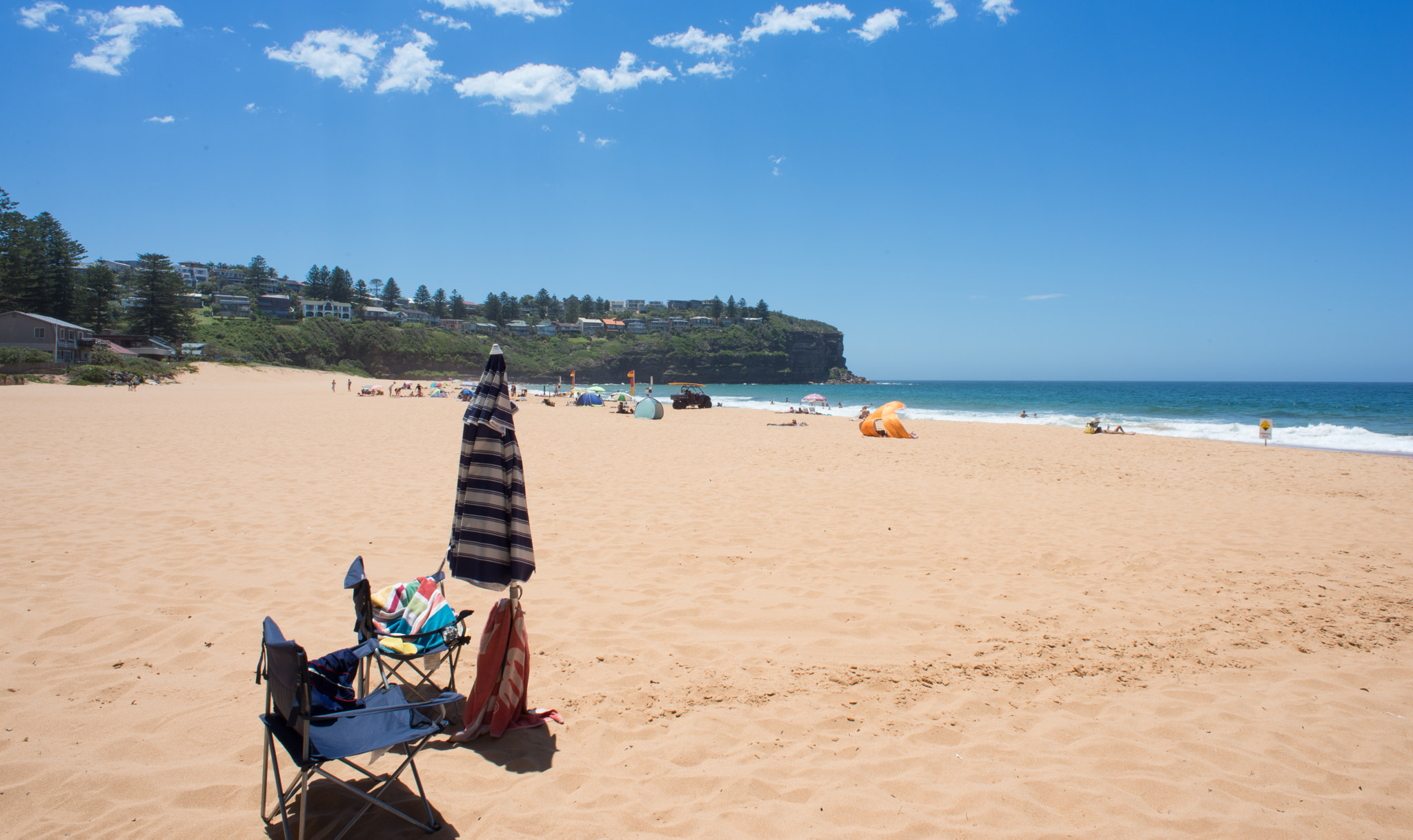 Nikon D610 + Nikon AF Nikkor 20mm F2.8D sample photo. Summer in sydney series - bilgola beach umbrella photography